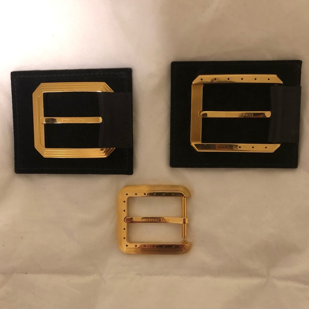 Stefano Ricci Three 18k Gold-Plated Belt Buckles